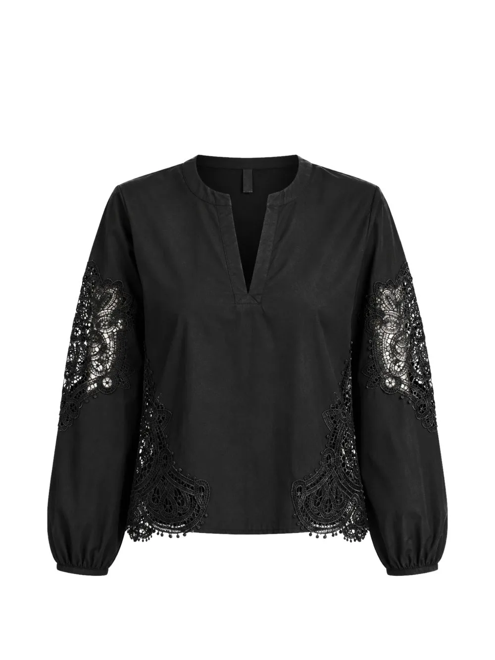 Lace-Panelled V-Neck Blouse by kaos