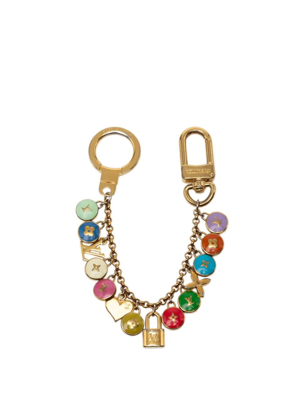 2000-2026 Gold Plated and Enamel Pastilles and Bag Charm Key Chain by Louis Vuitton Pre-Owned
