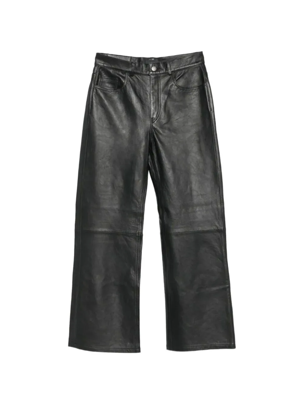 Leather Wide-Leg Trousers by Haikure
