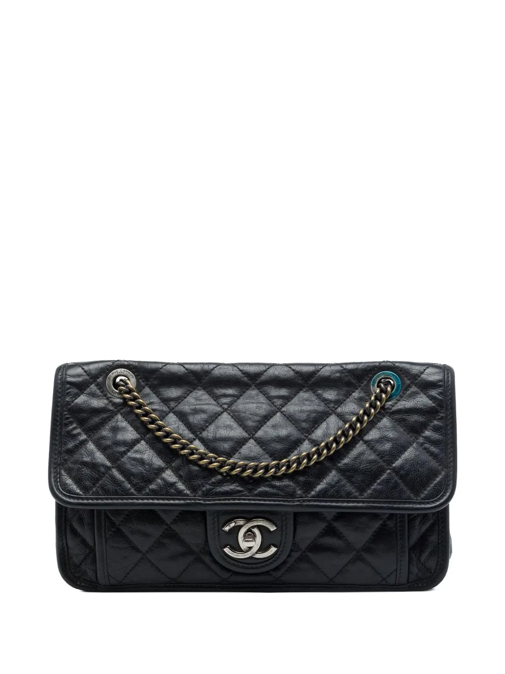 2014-2015 Medium Quilted Calfskin French Riviera Flap Shoulder Bag by CHANEL Pre-Owned