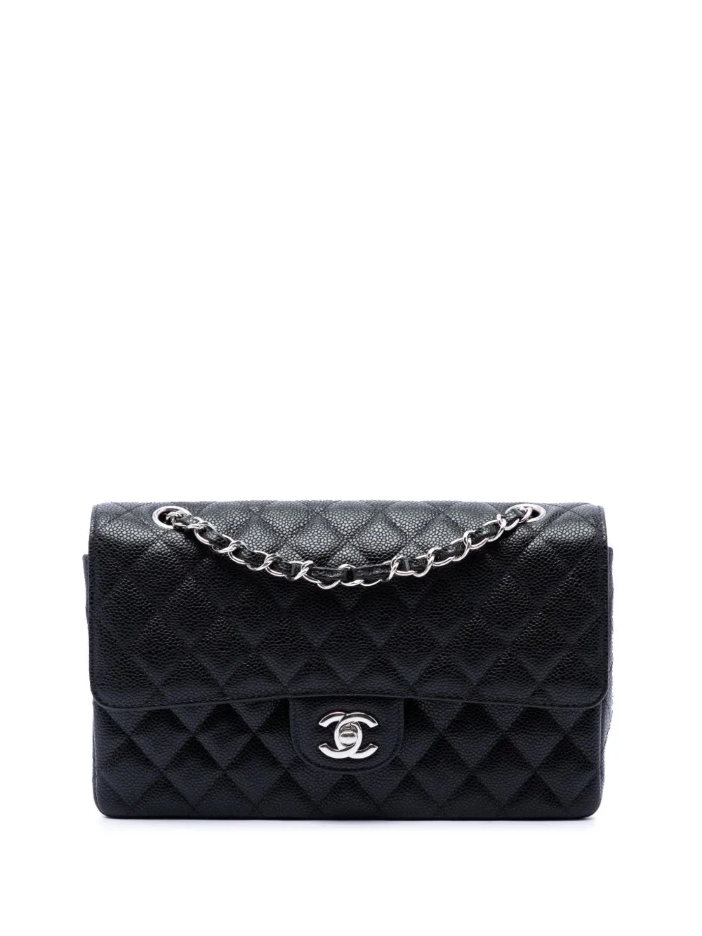 2010-2011 Medium Classic Caviar Double Flap Shoulder Bag by CHANEL Pre-Owned