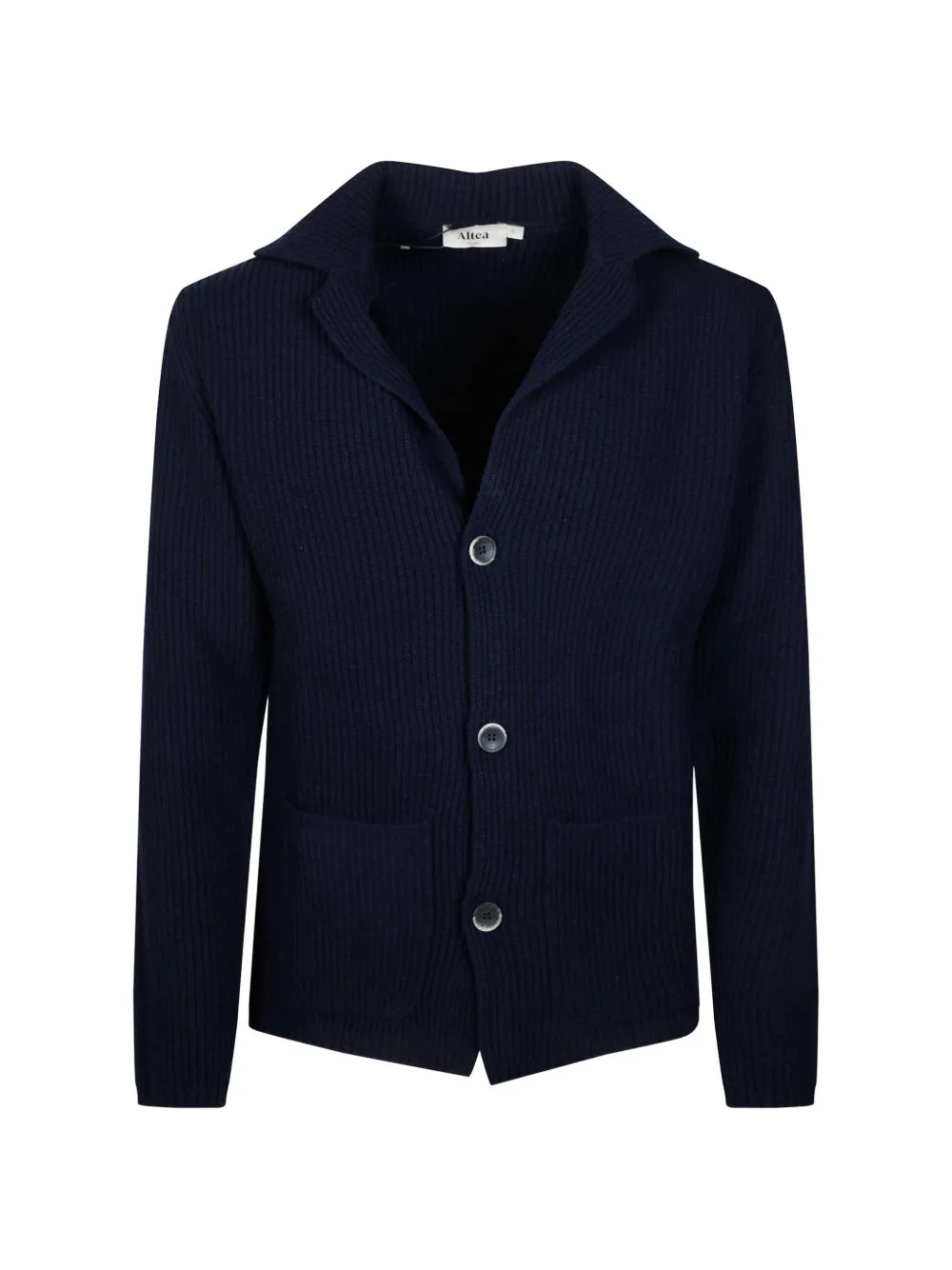 Ribbed-Knit Notched-Lapels Sweater by Altea