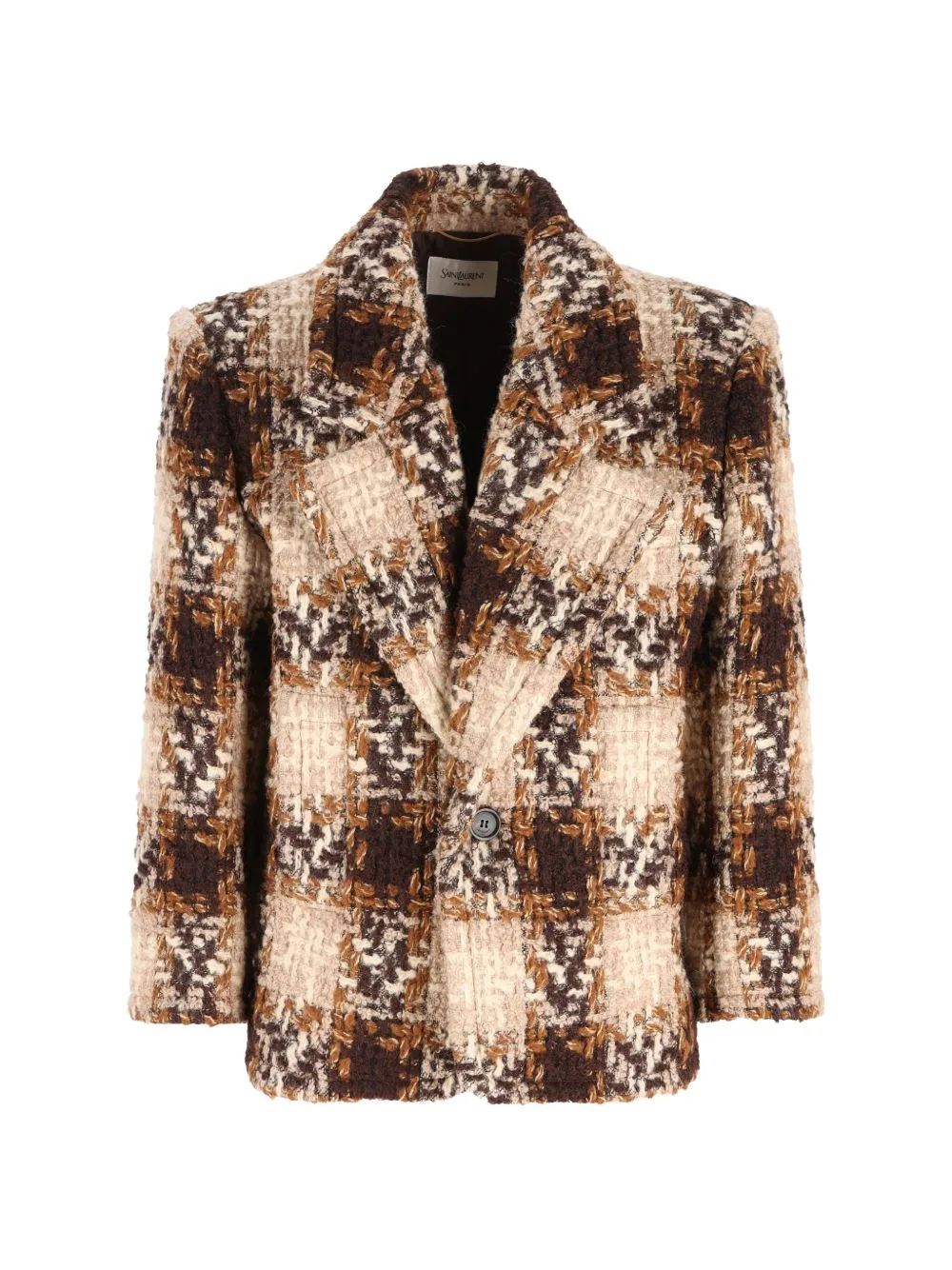 Check-Pattern Tweed Jacket by Saint Laurent