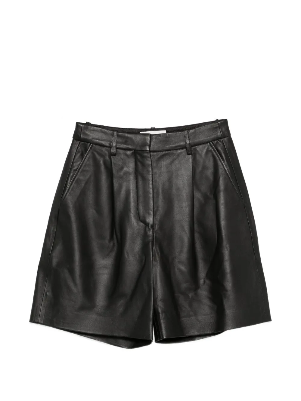 Suze Pleated Leather Shorts by JOSEPH