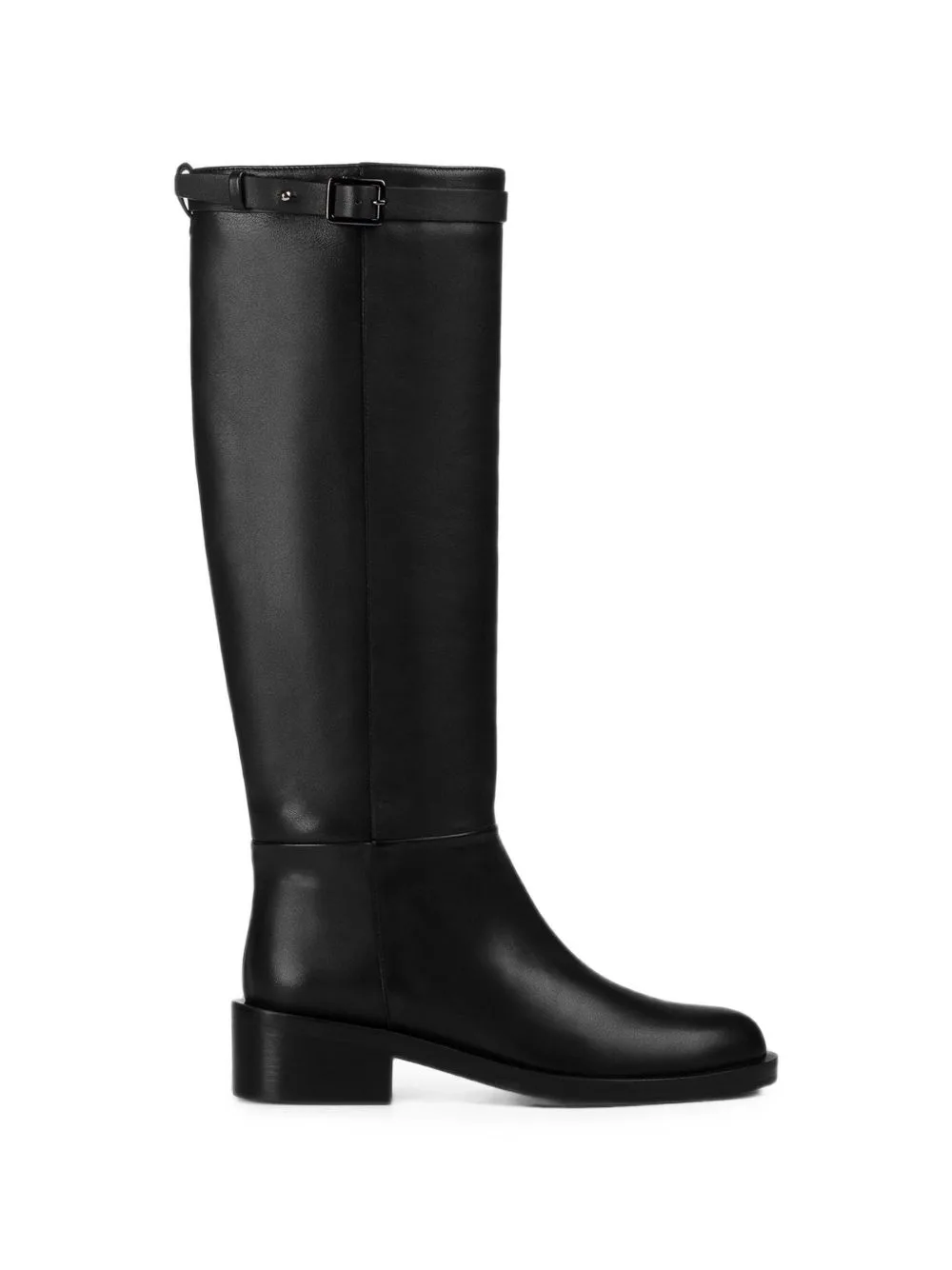 Buckle-Detail Leather Boots