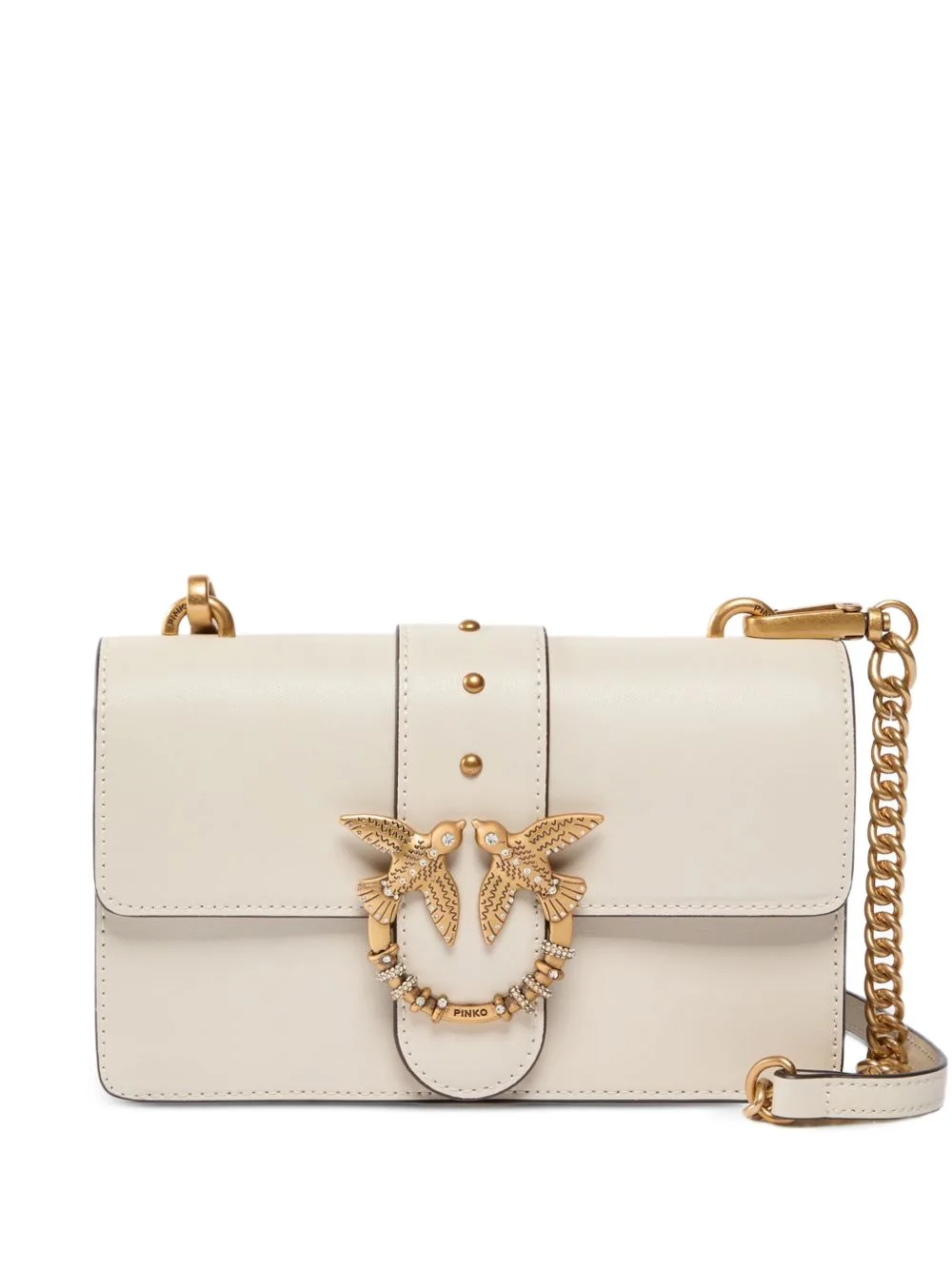 Mini Love Bag One Crossbody Bag in Leather with Jewel Buckle by PINKO