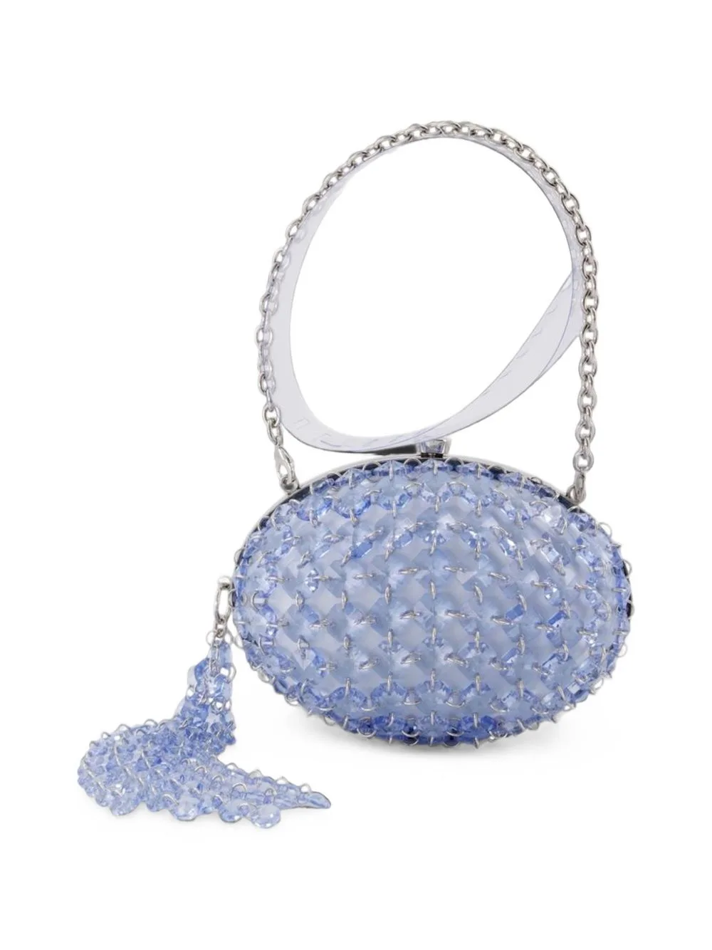 Oval Crystal-Embellished Clutch Bag by Self-Portrait