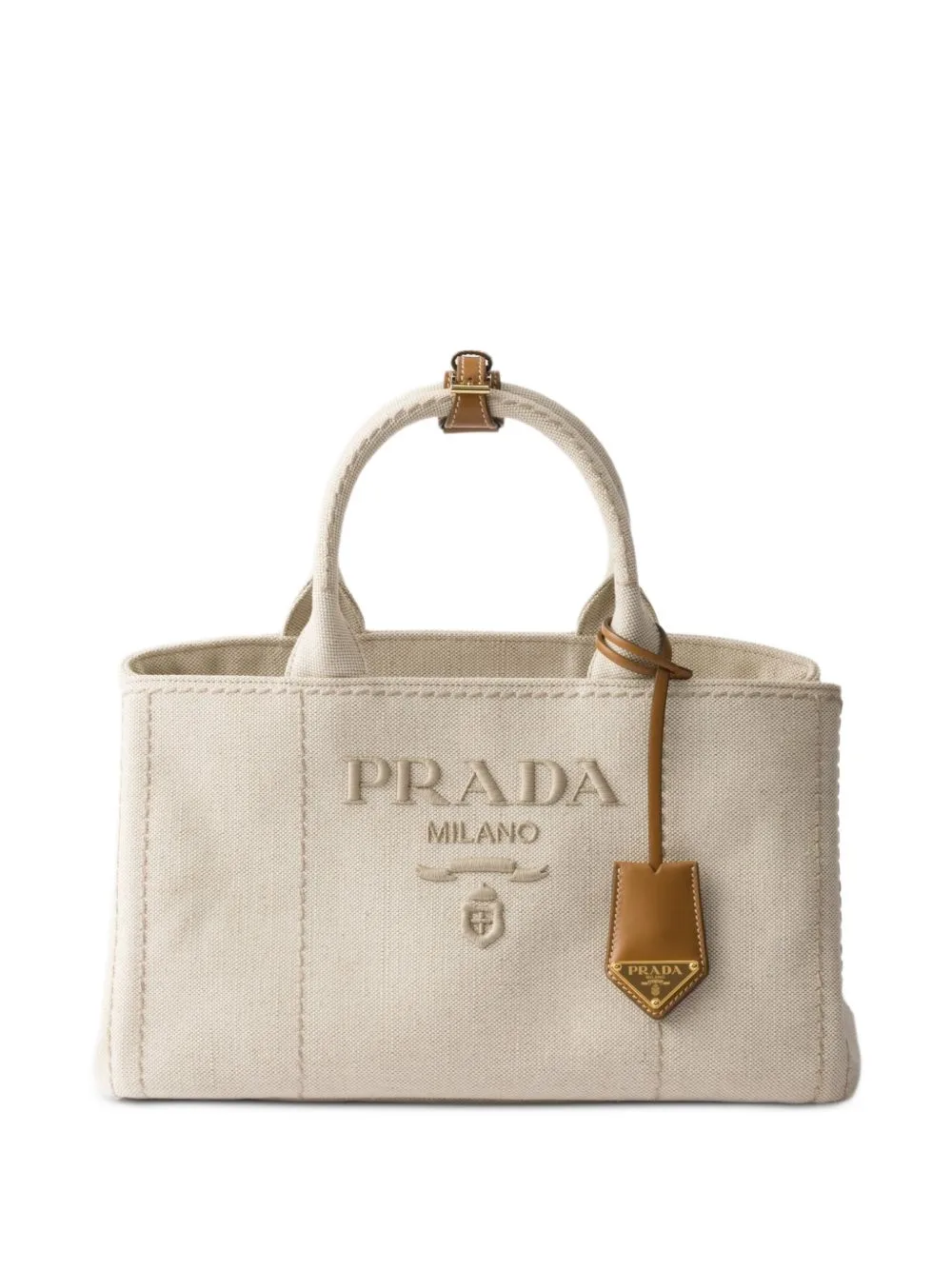 Jardinière Large Linen Blend Handbag by Prada