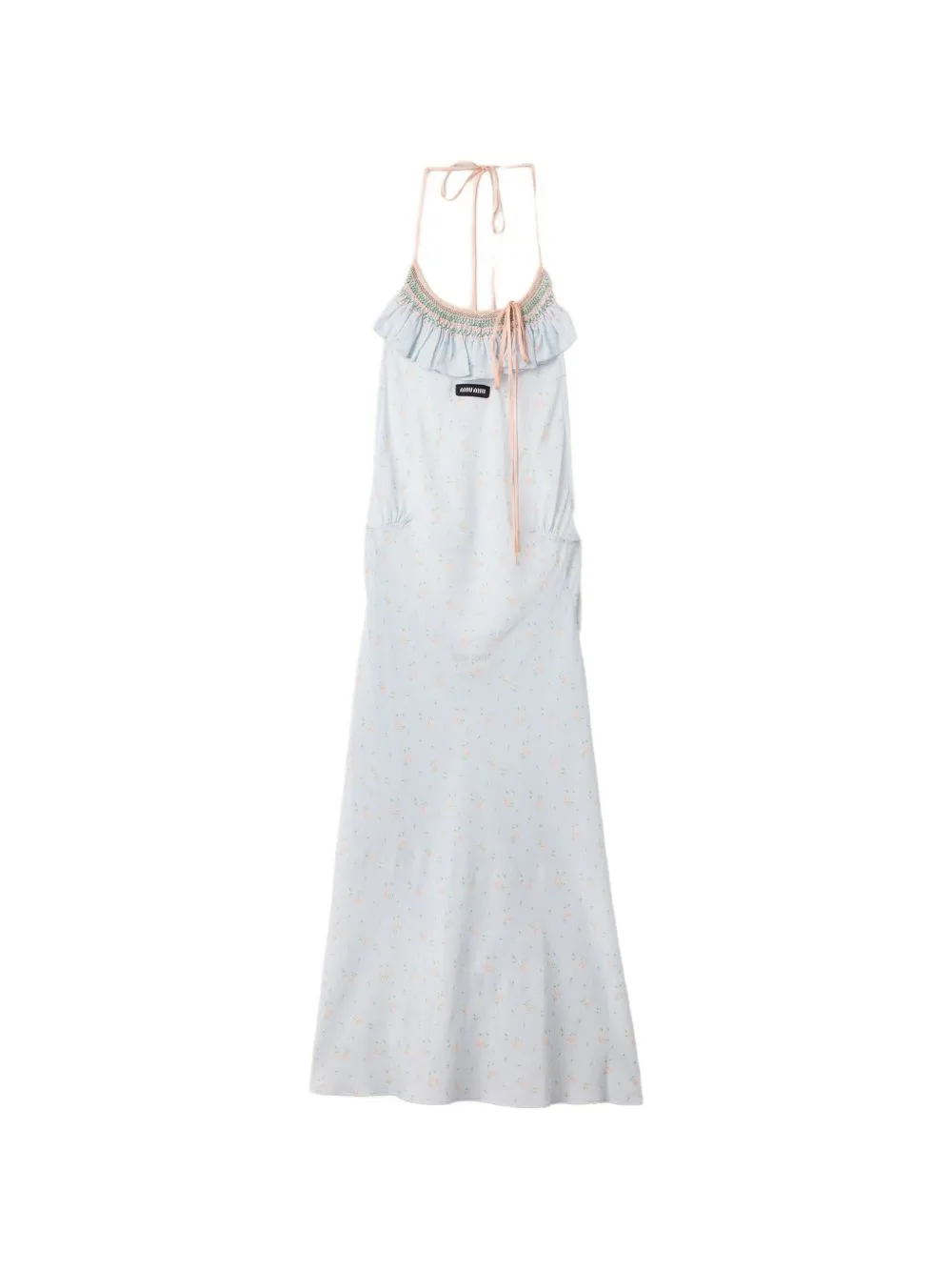 Embroidered Marocain Crepe Dress by Miu Miu