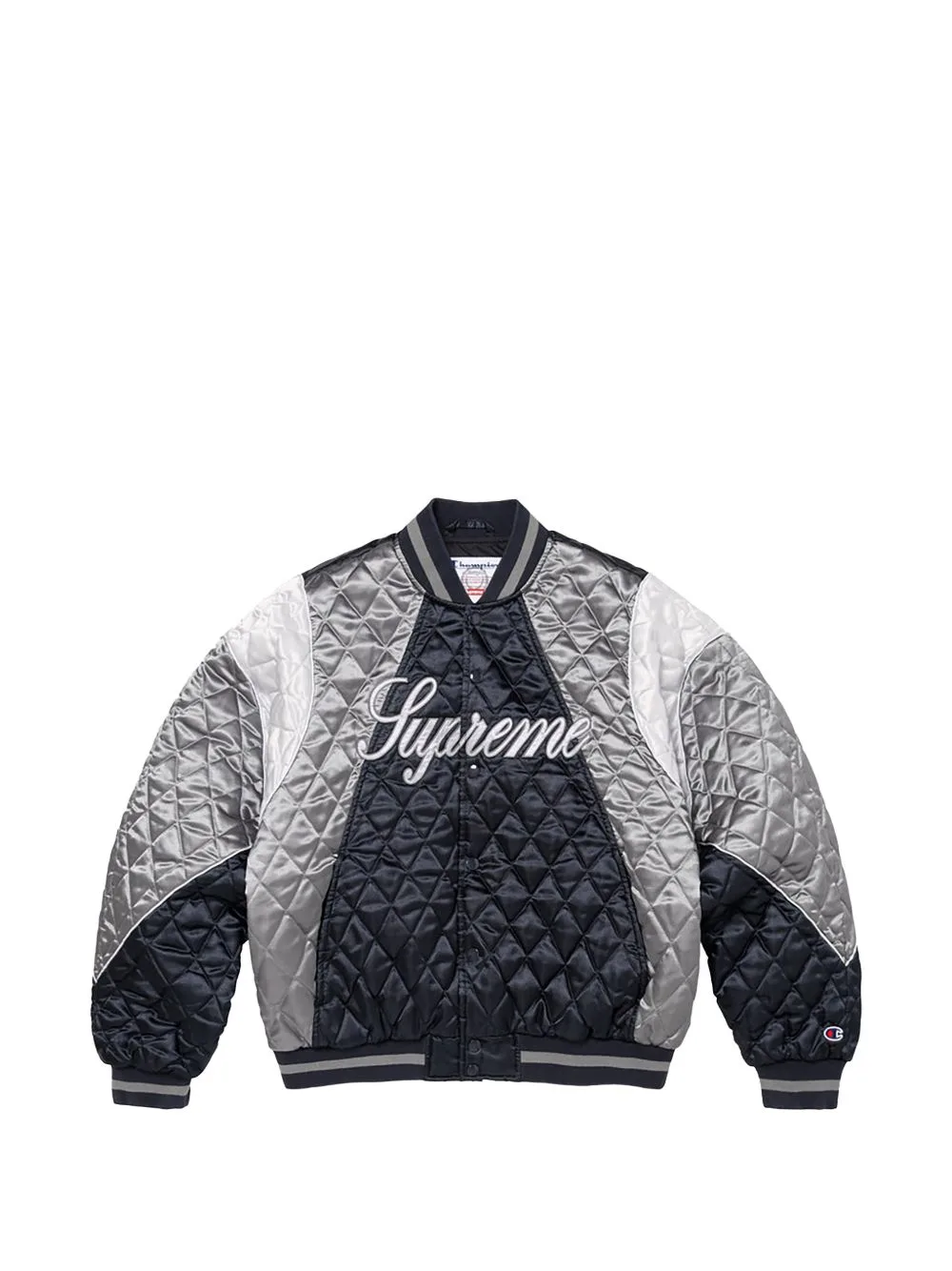Supreme x Champion Quilted Satin Varsity Jacket by Supreme