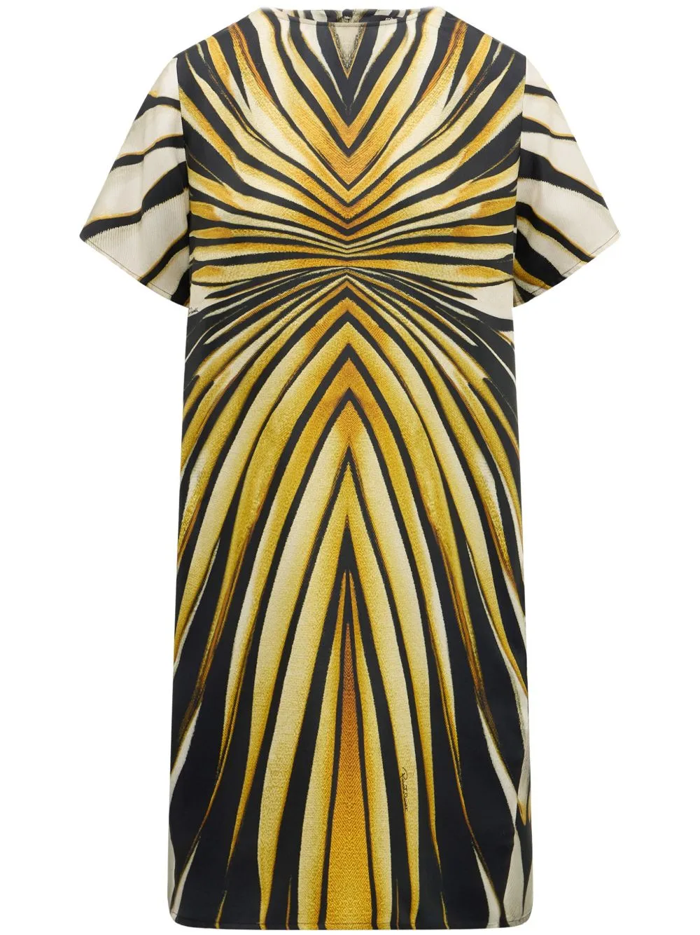 Abstract-Print Silk Dress by Roberto Cavalli