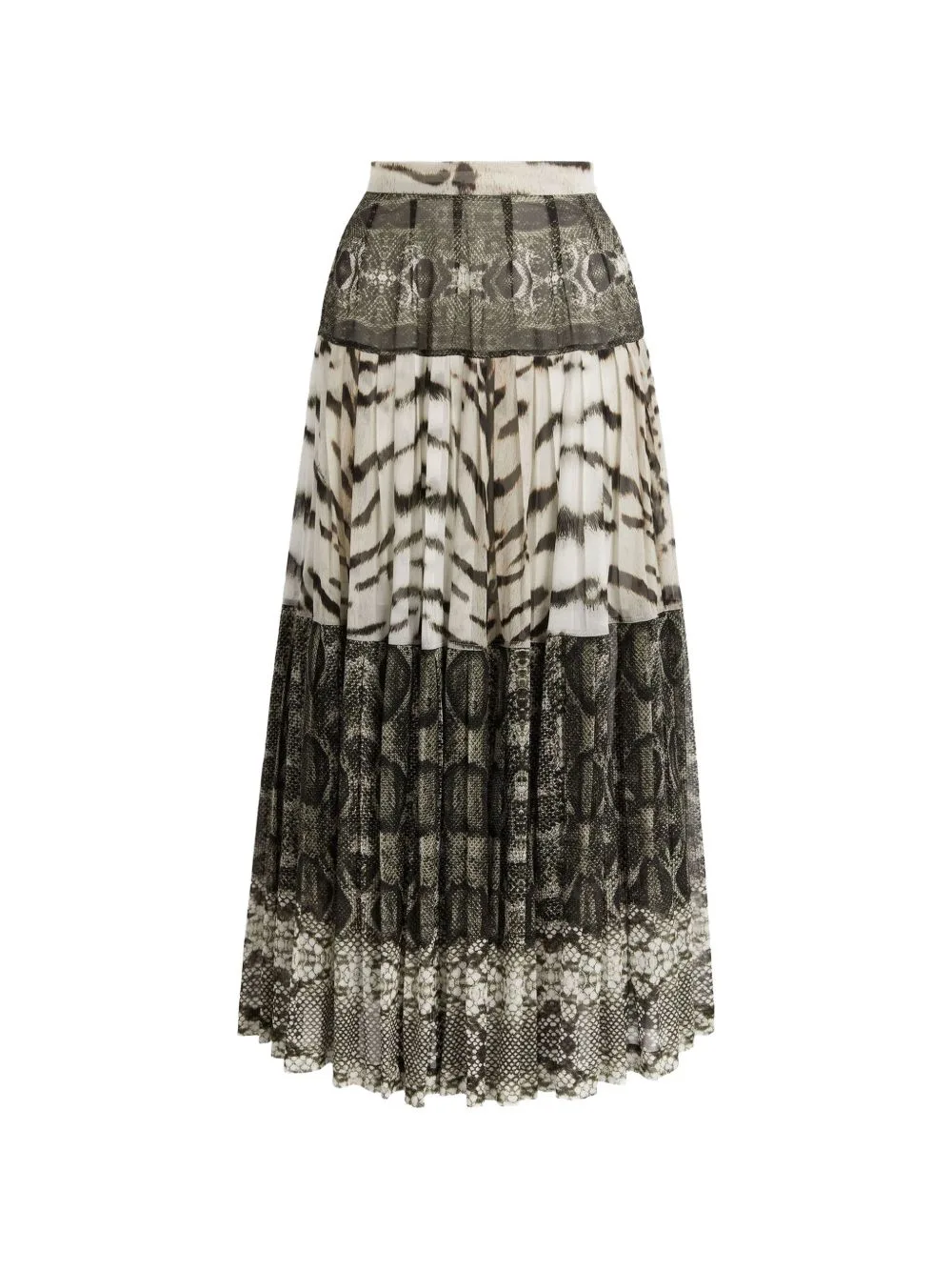 Printed Pleated Midi Skirt by Roberto Cavalli