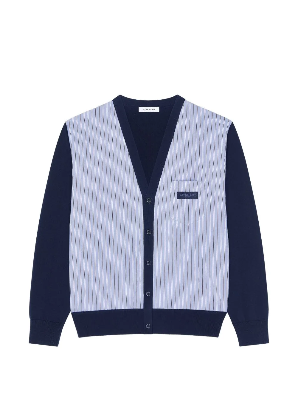 Striped Cardigan in Cotton with Gros Grain Detail by Givenchy