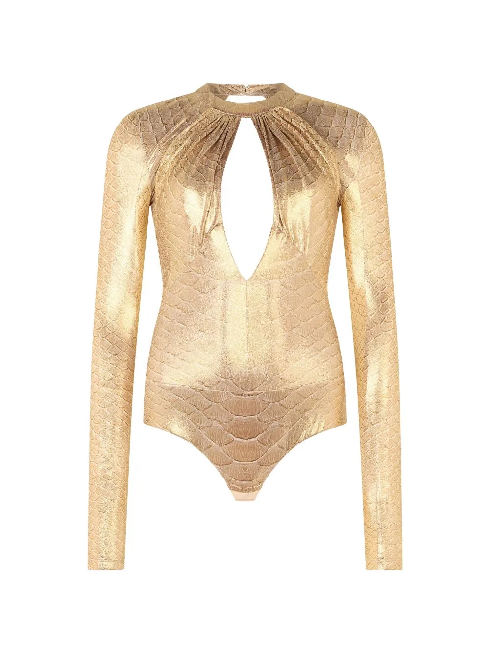 Scale Print Open Back Bodysuit by Roberto Cavalli