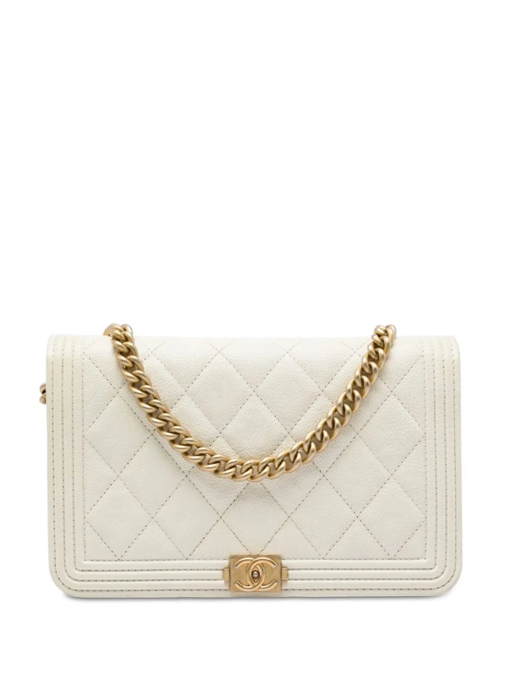 2018-2019 Quilted Caviar Boy Wallet on Chain Crossbody Bag by CHANEL Pre-Owned