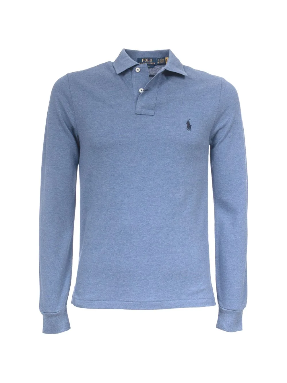 Embroidered Long-Sleeve Polo Shirt