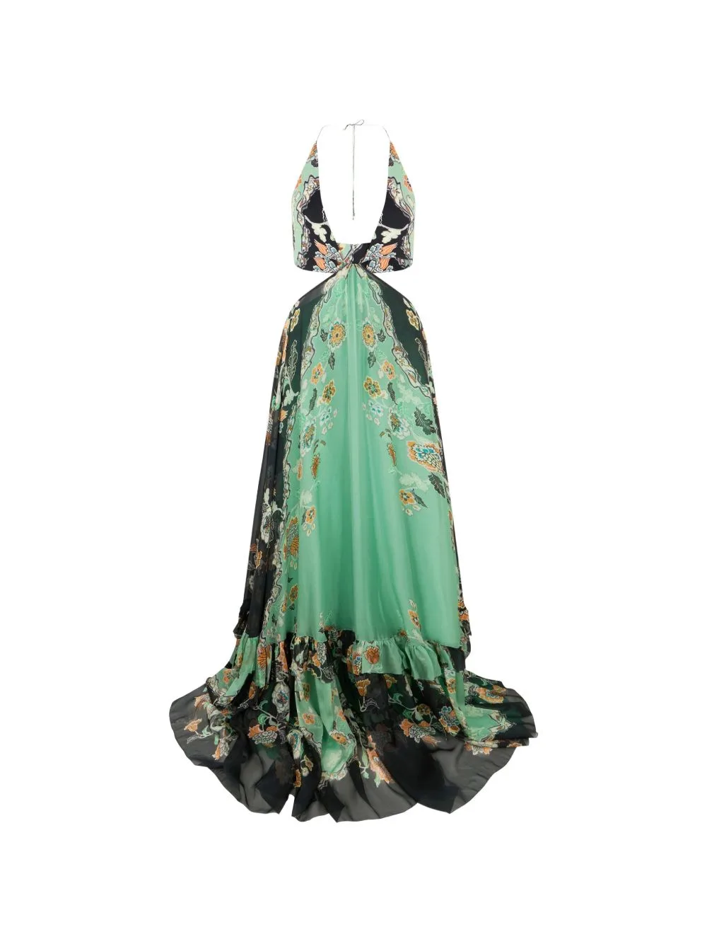Floral-Print Cut-Out Maxi Dress