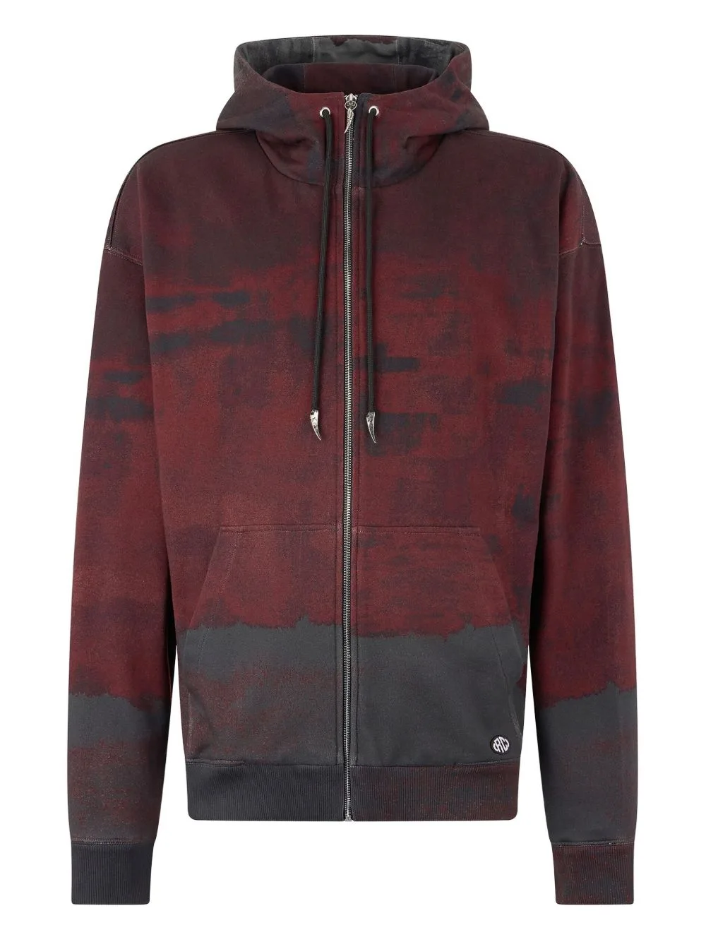 Hooded Abstract-Print Zip-Up Sweatshirt by Roberto Cavalli