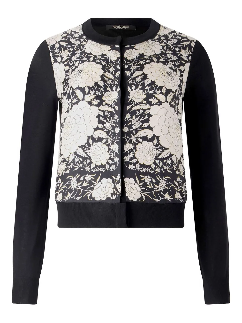 Floral-Panel Cardigan by Roberto Cavalli