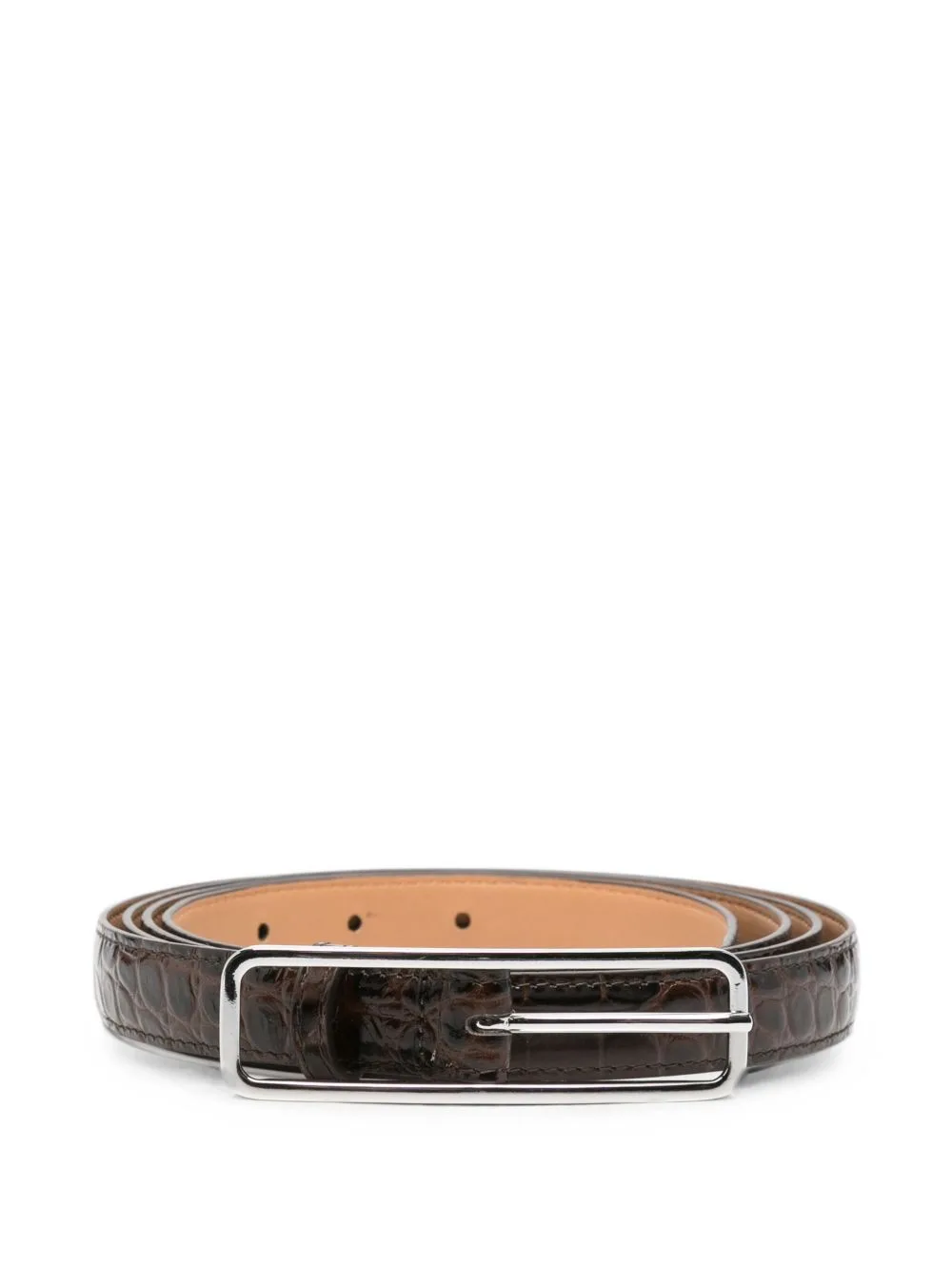 Croc-Effect Leather Belt by SOLOTRE
