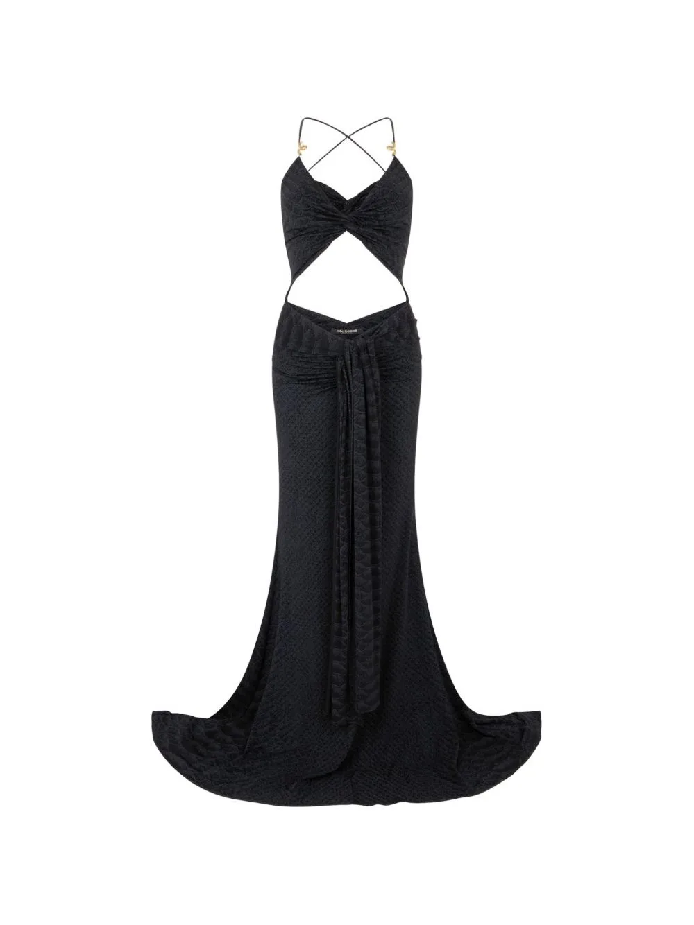 Cut-Out Snake-Detail Maxi Dress by Roberto Cavalli