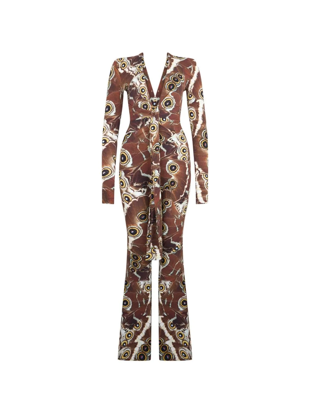 Butterfly-Print Flared-Hem Jumpsuit by Roberto Cavalli