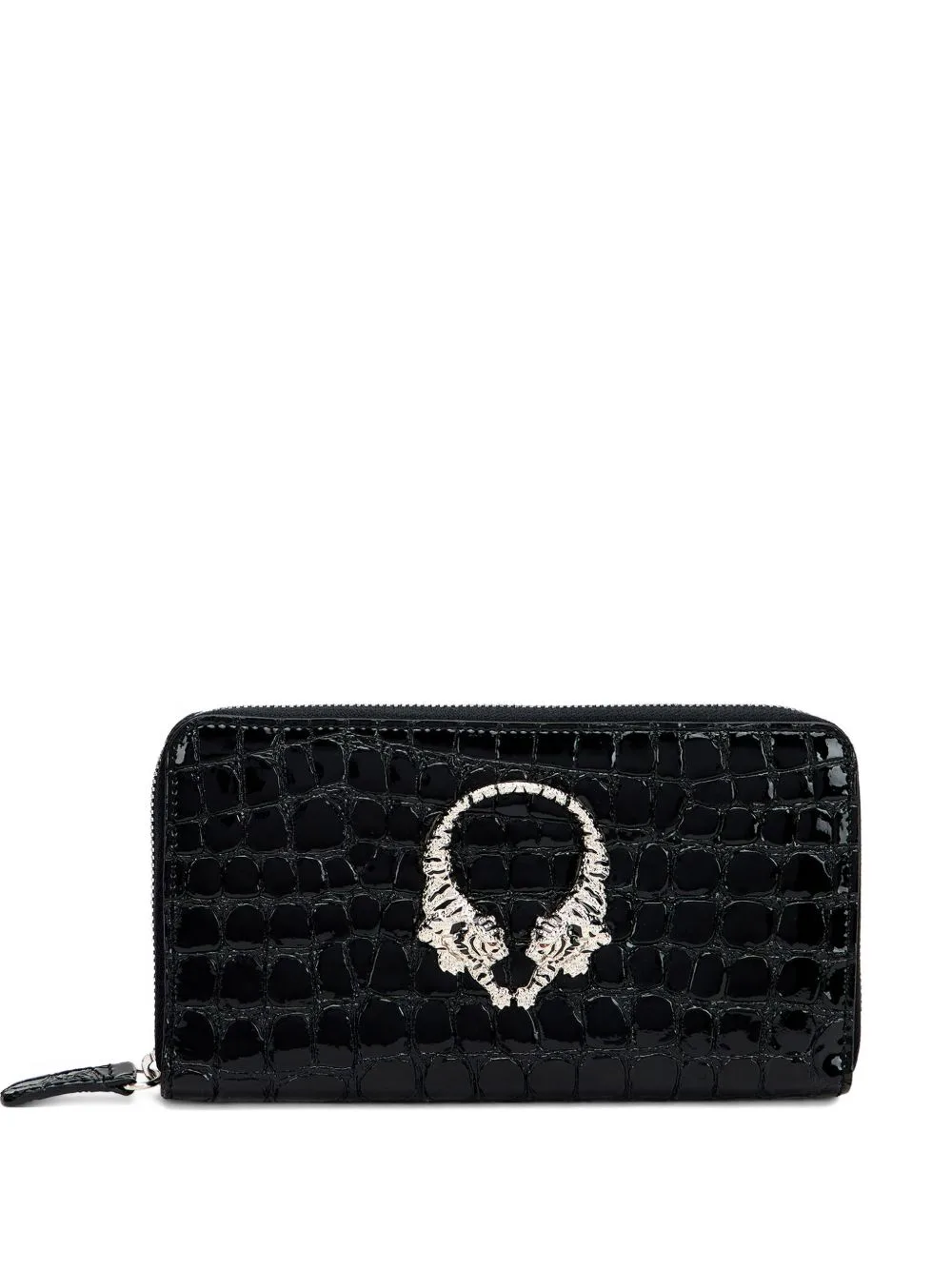 Croc-Effect Tiger-Motif Wallet by Roberto Cavalli