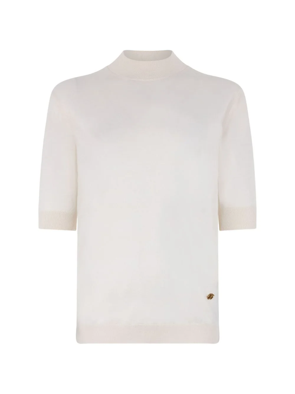 Logo-Plaque Mock-Neck T-Shirt by Roberto Cavalli