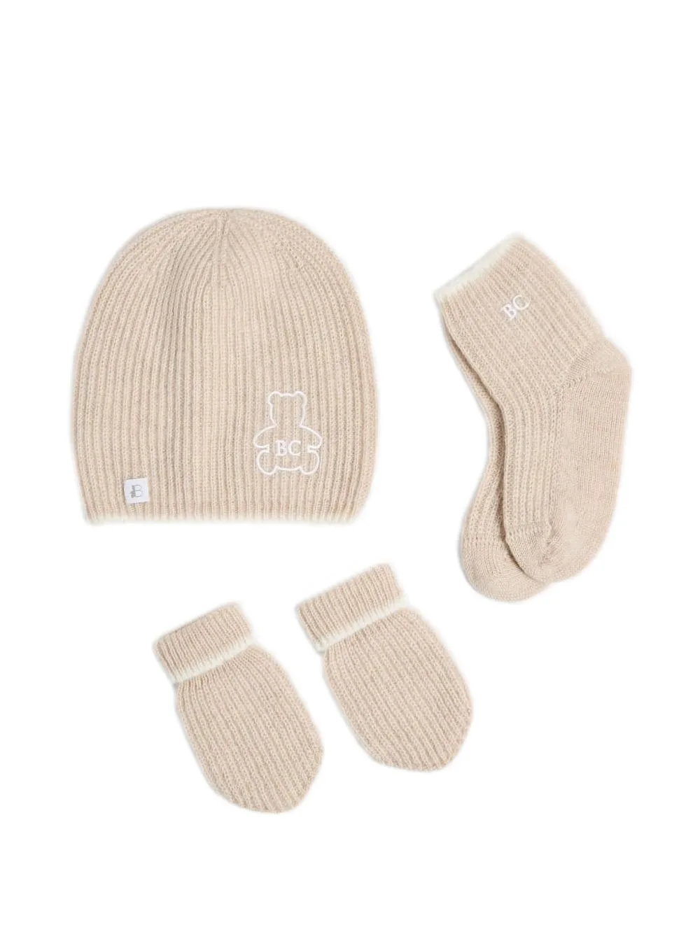 Baby Bernie Rib-Knit Beanie Set (set of 3) by Brunello Cucinelli Kids