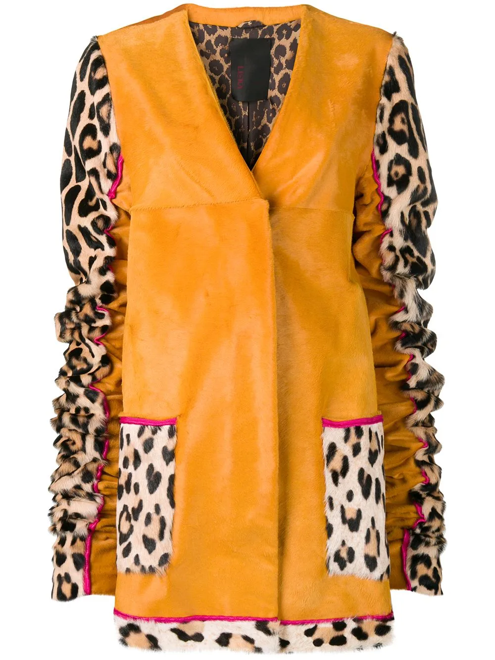 Animal Printed Sleeves Coat by Liska