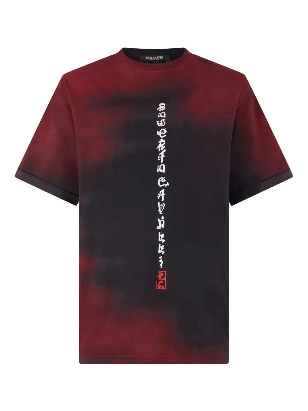Dragon-Print Tie-Dye Effect T-Shirt by Roberto Cavalli