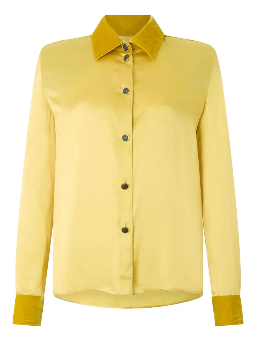 Velvet-Inserts Silk Shirt by Roberto Cavalli