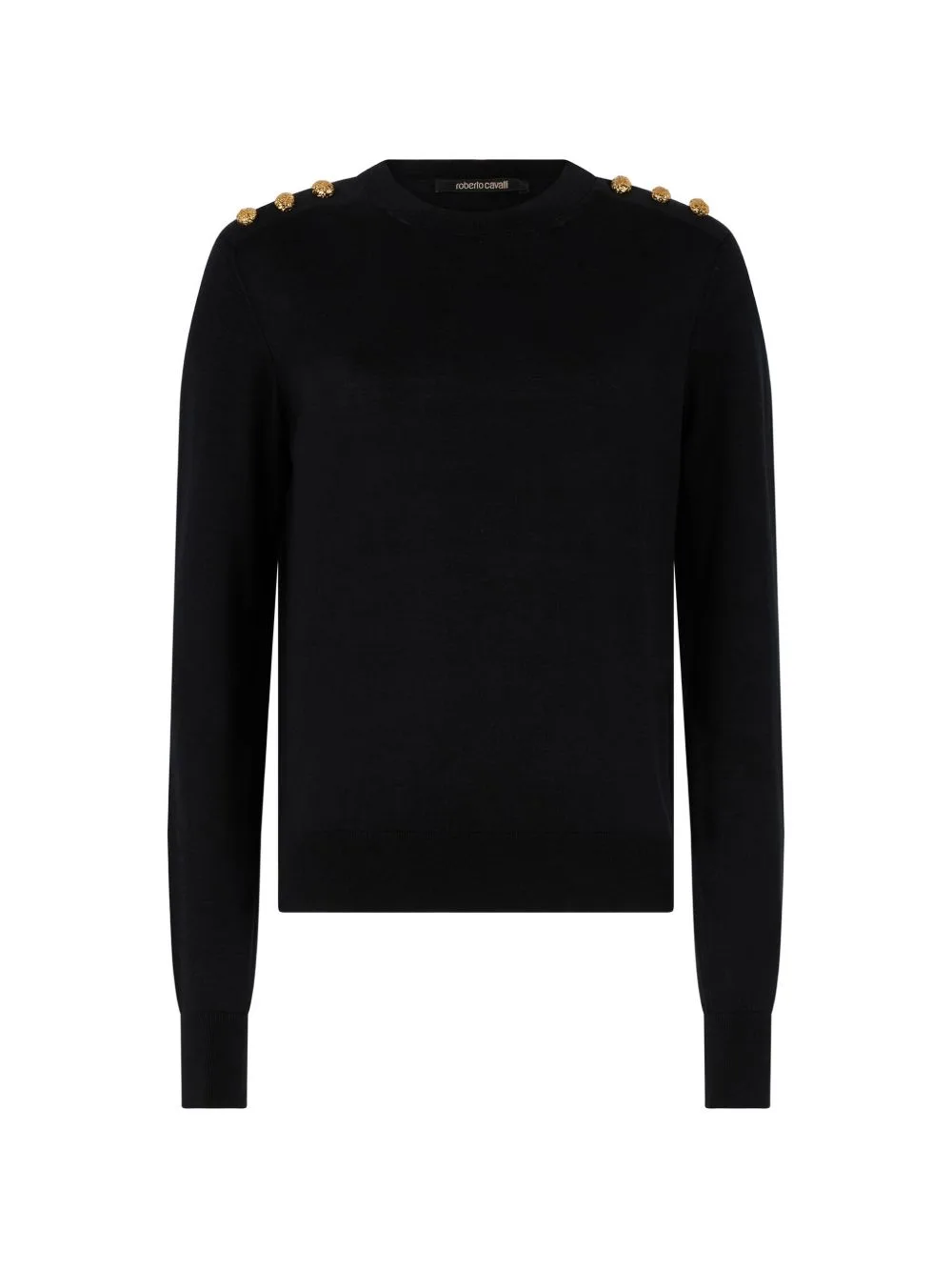 Gold Button-Detail Sweater by Roberto Cavalli