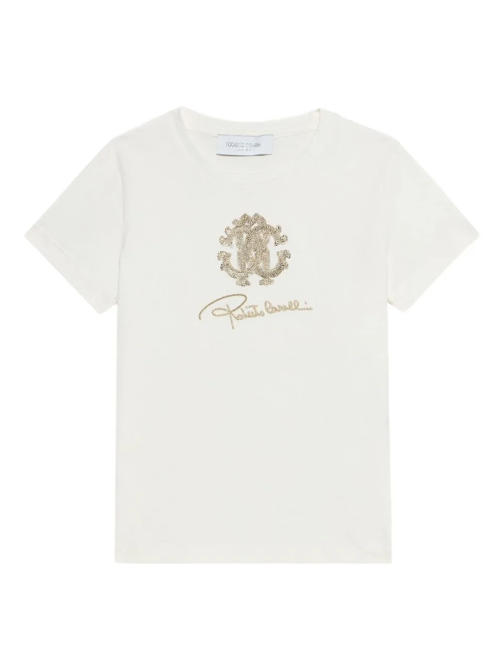 Sequin-Embellished Monogram T-Shirt by Roberto Cavalli Junior