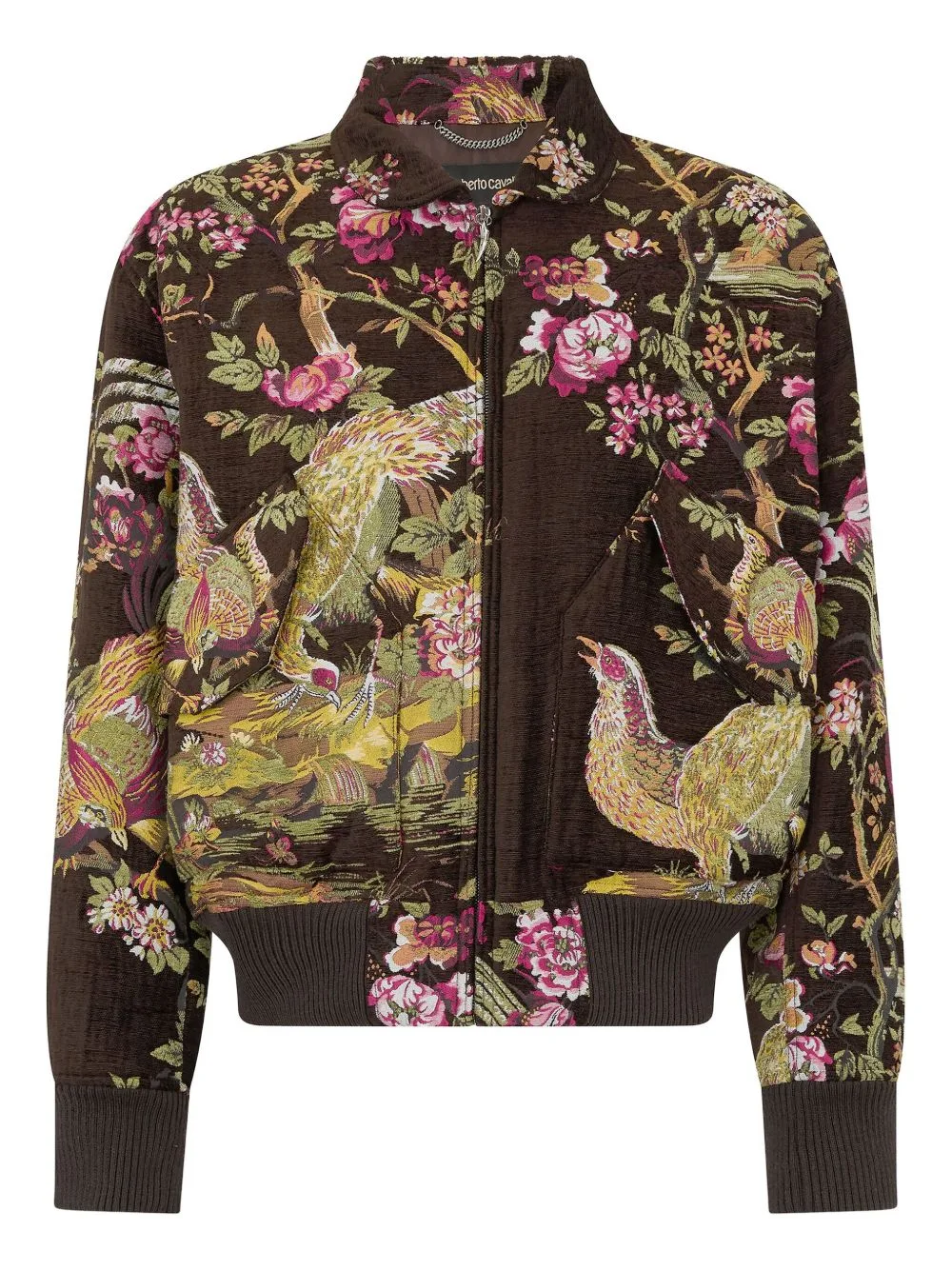 Bird-Floral Bomber Jacket by Roberto Cavalli