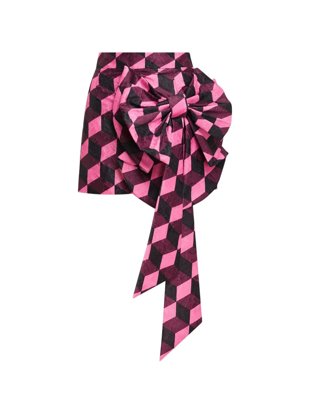 Kar Draped Bow-Detail Geometric-Print Mini Skirt by Essentiel Antwerp