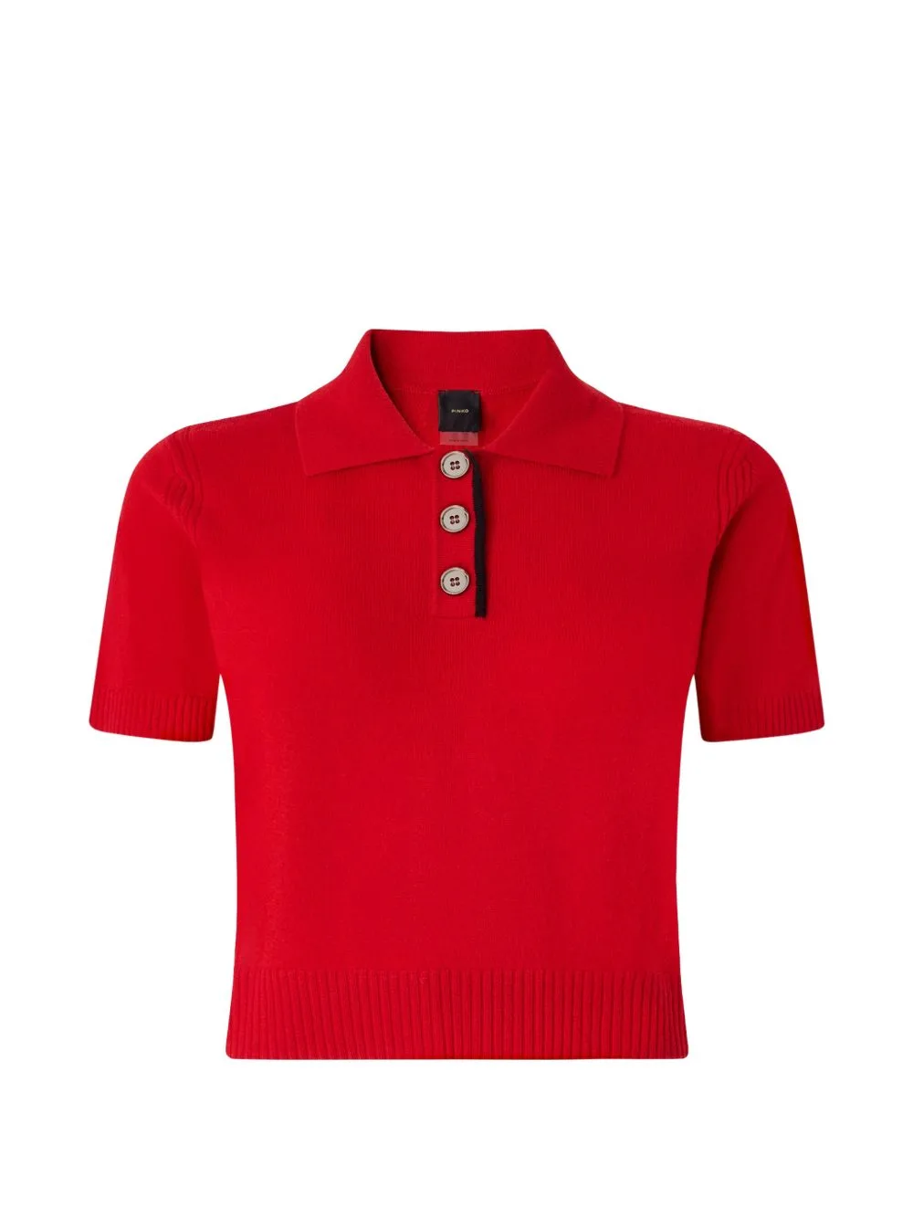 Wool and Cashmere Cropped Polo Shirt by PINKO