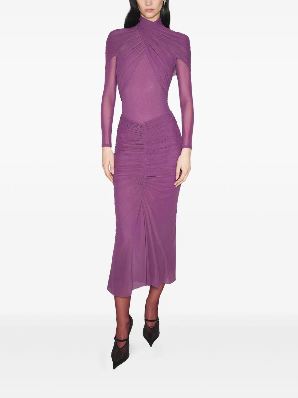 Draped High-Neck Top by Mugler