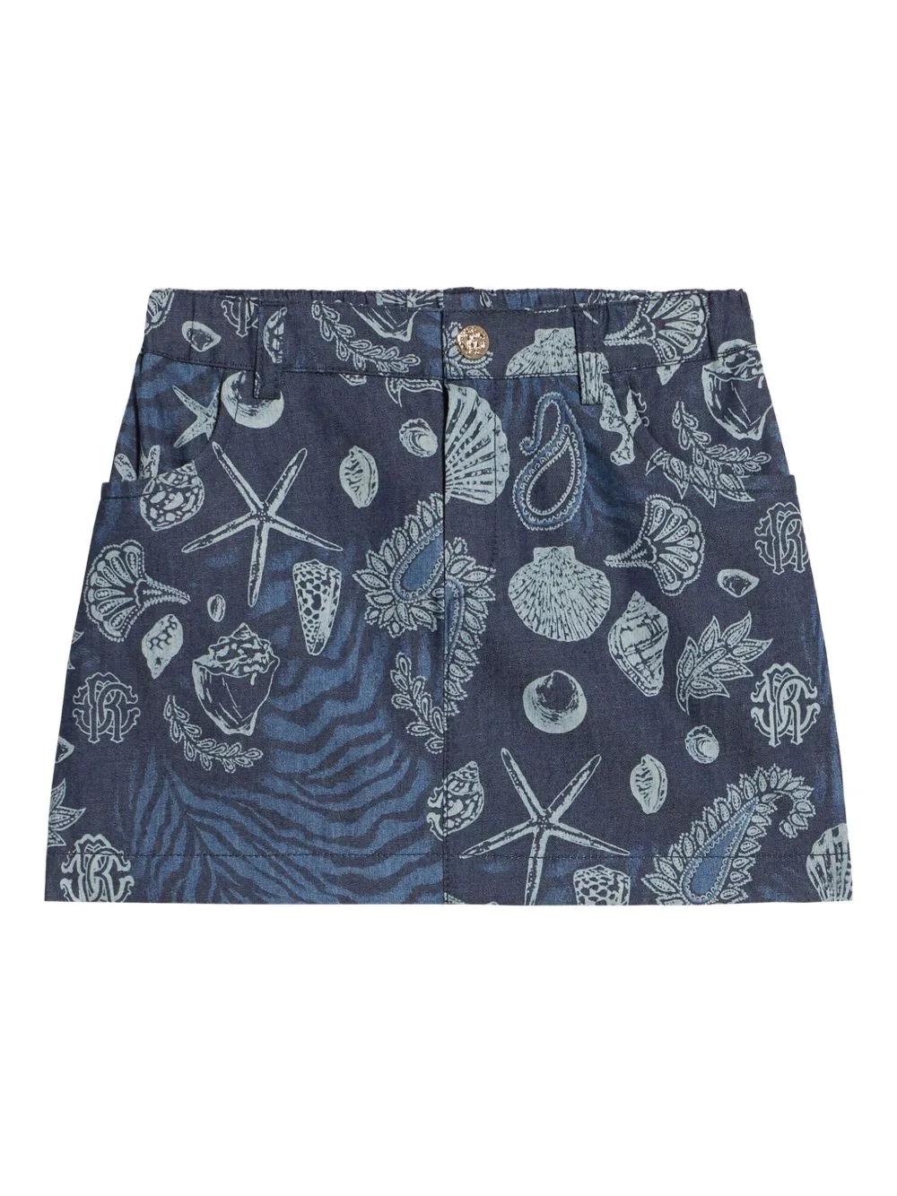 Marine Print Mini Skirt by Roberto Cavalli Junior