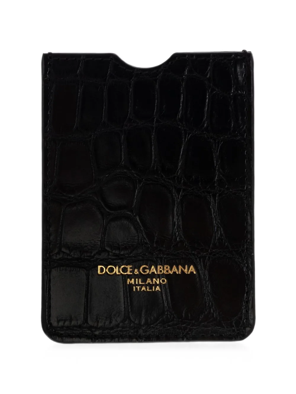 Croc-Effect Leather Cardholder by Dolce & Gabbana
