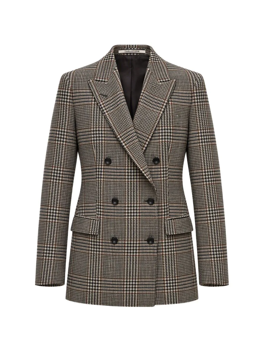 Prince of Wales Check Double-Breasted Blazer by Tagliatore