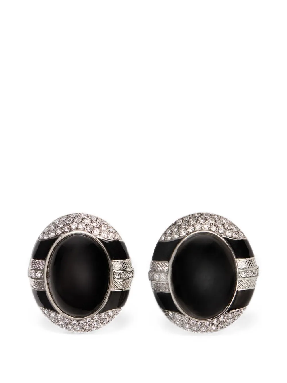 Crystal-Embellished Enamel Earrings by Roberto Cavalli