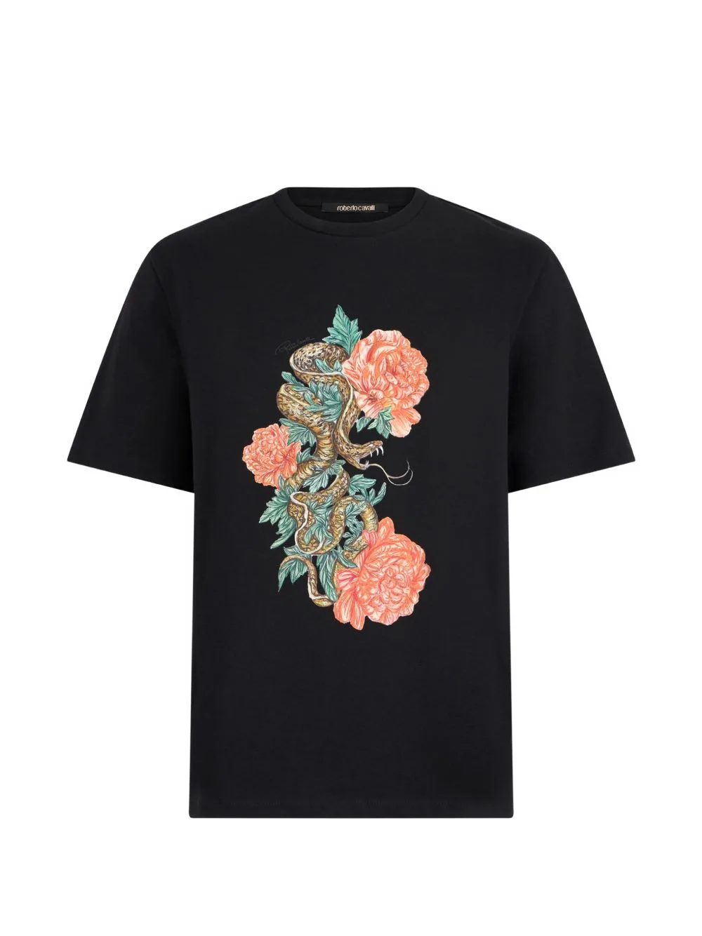Snake Floral-Print T-Shirt