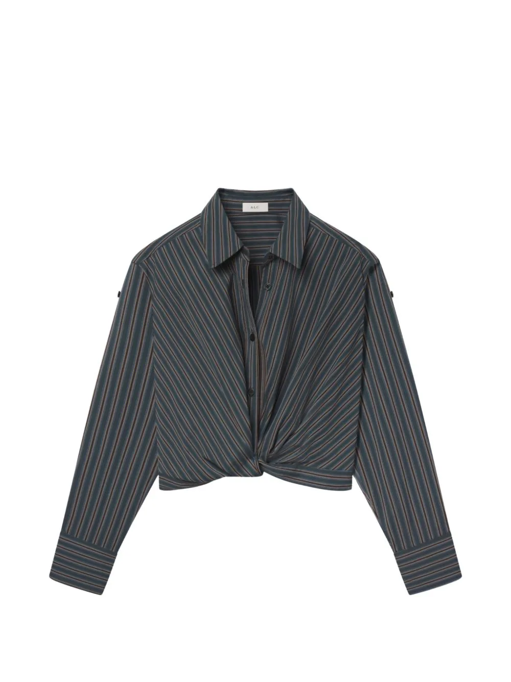 Leo Striped Twist-Front Shirt by A.L.C.