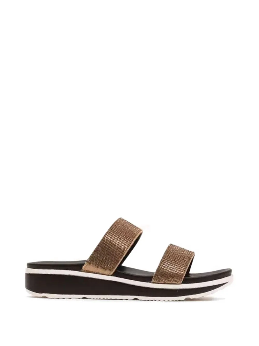 Crystal-Embellished Double-Strap Flat Sandals by Péché Originel
