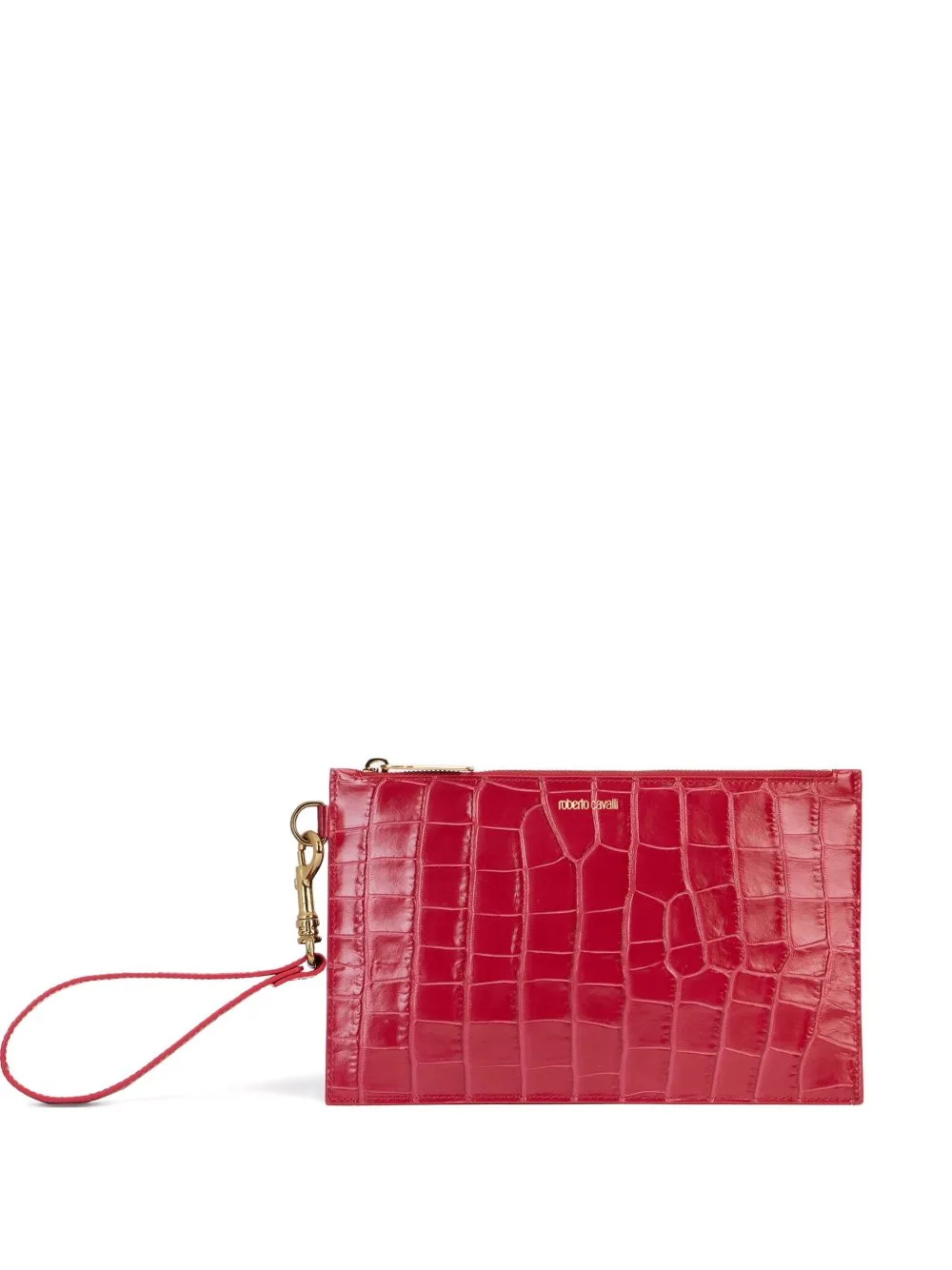 Croc-Effect Wristlet Clutch Bag