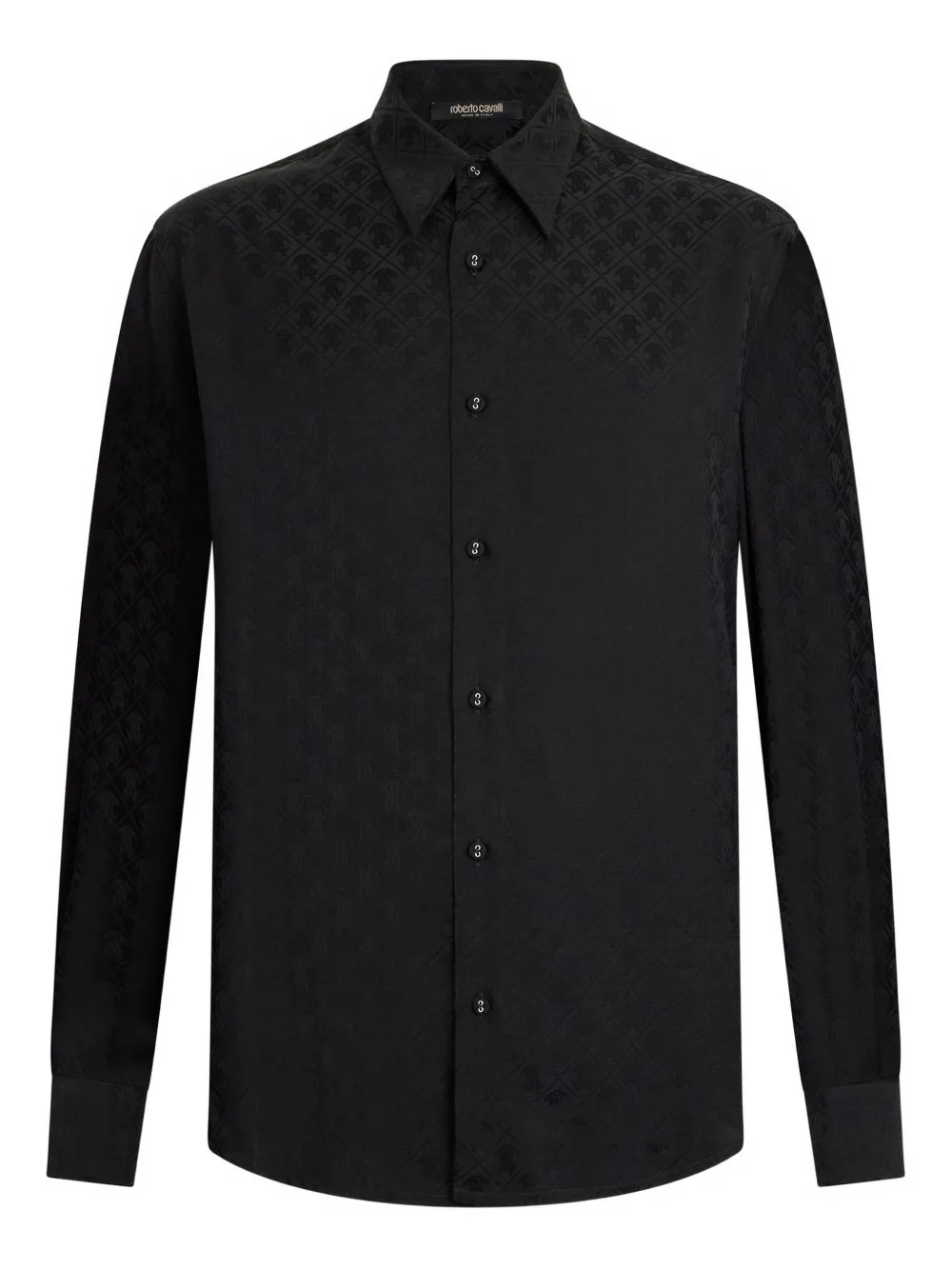 Monogram-Pattern Long-Sleeve Shirt by Roberto Cavalli