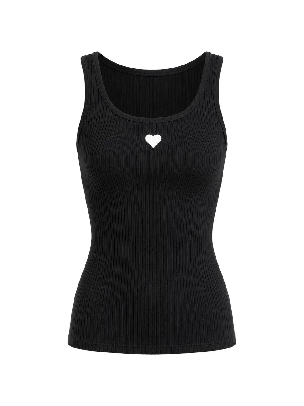 Heart-Patch Ribbed Tank Top by Cynthia Rowley