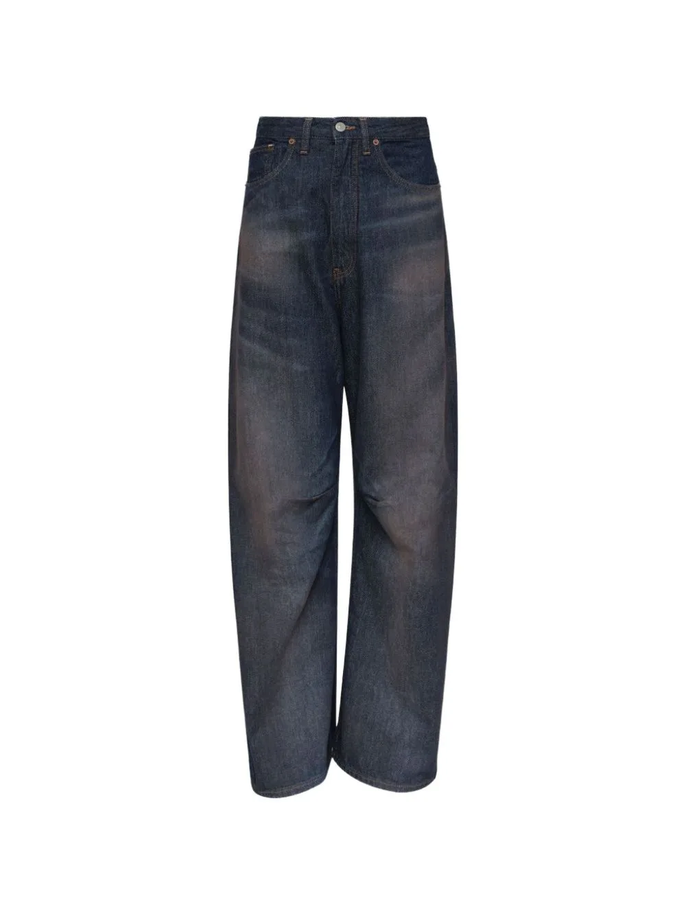 Wide Leg Jeans with Worn-Effect by MM6 Maison Margiela