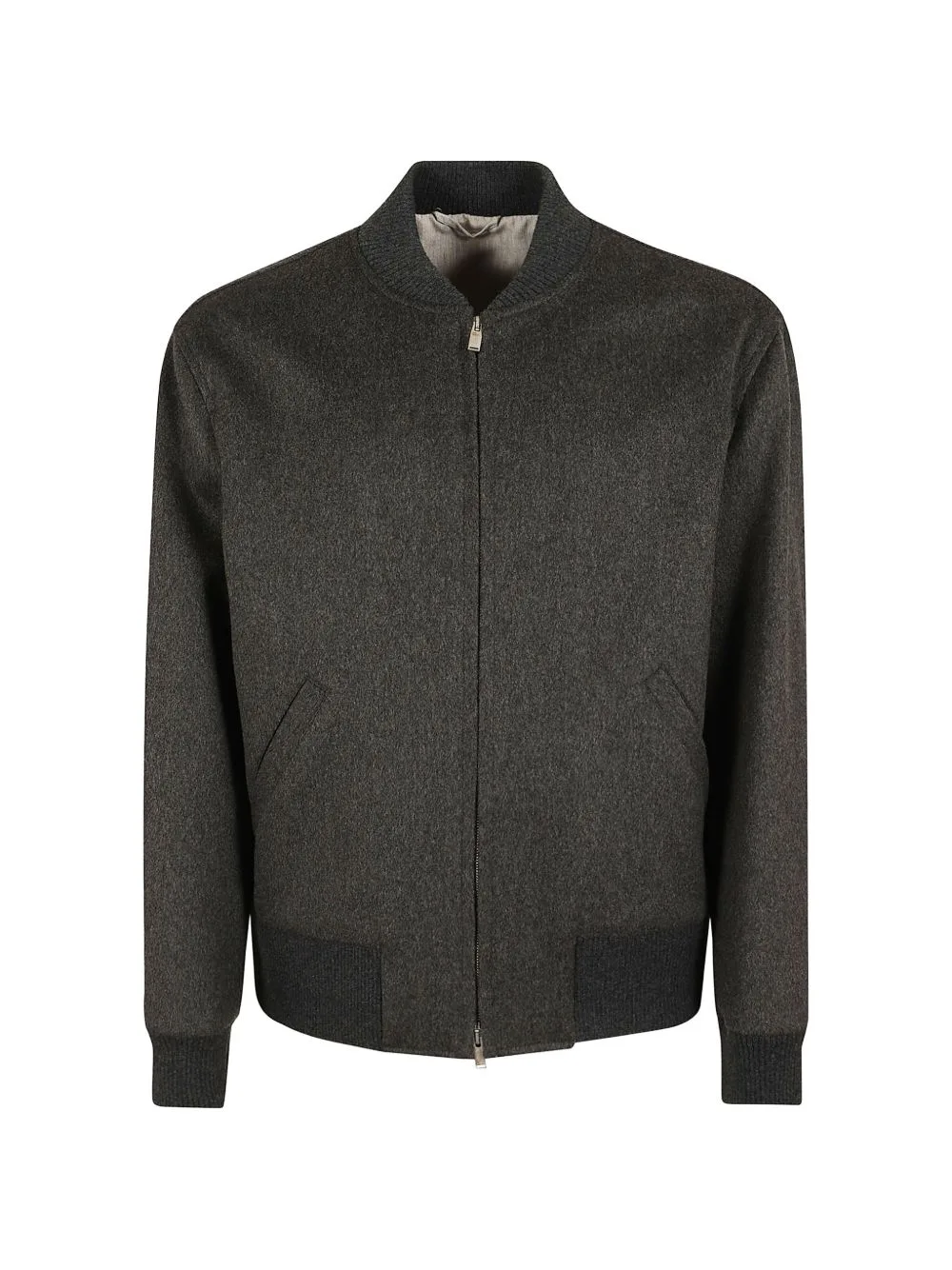 Ribbed-Trim Zip-Up Bomber Jacket by Lardini